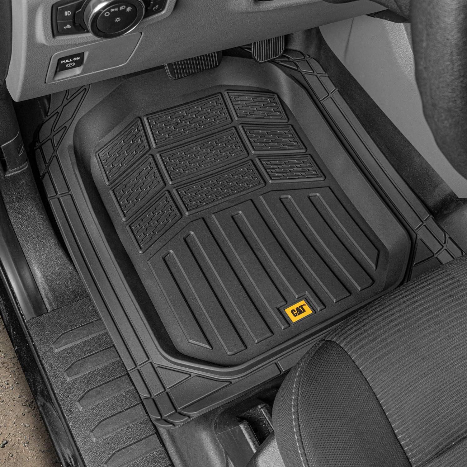 imageCat XL Series HeavyDuty Rubber Floor Mats ampamp Cargo Trunk Liner for Car SUV Van Sedan Black  Trim to Fit All Weather Deep Dish Automotive Floor Mat Total Dirt Protection