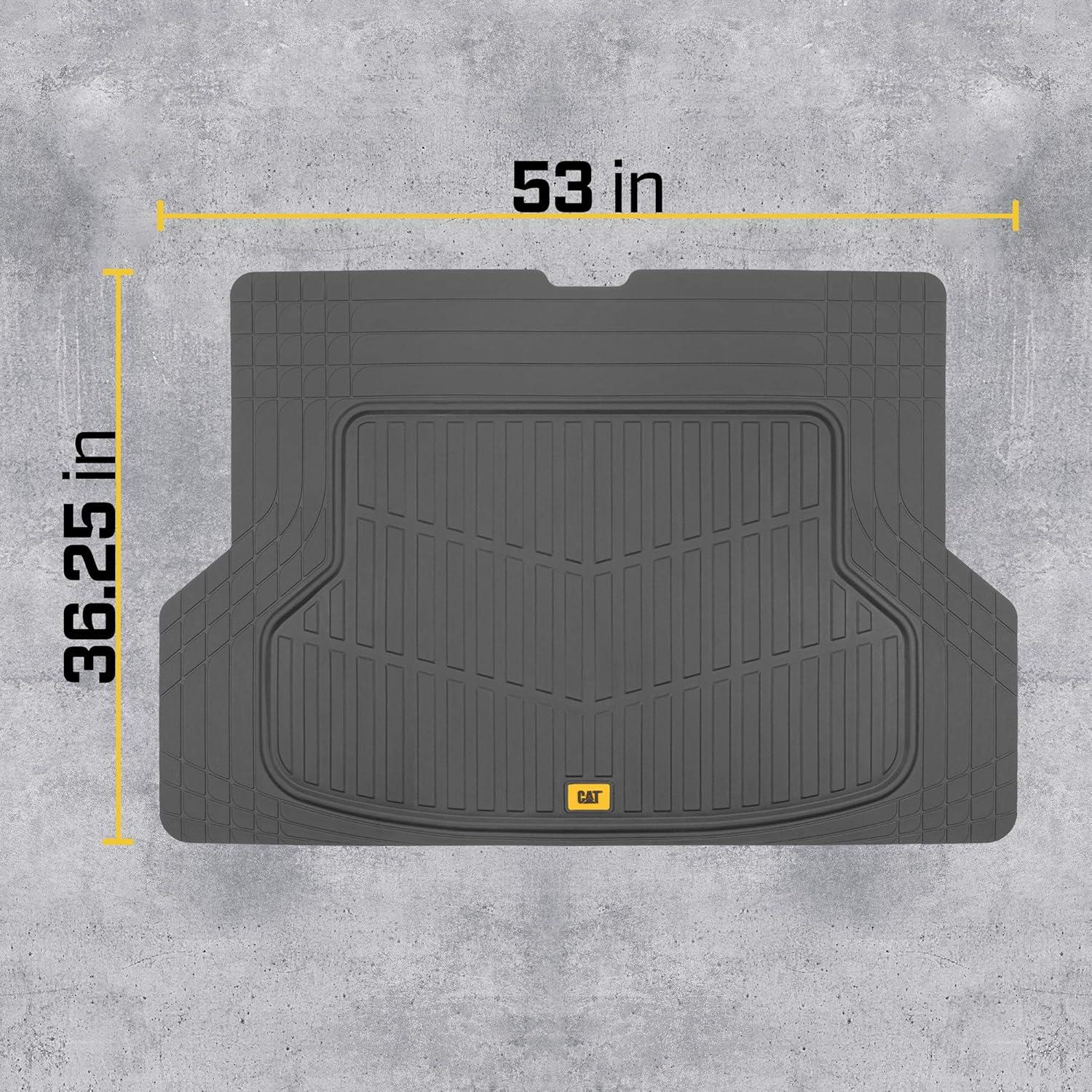 imageCat XL Series HeavyDuty Rubber Floor Mats ampamp Cargo Trunk Liner for Car SUV Van Sedan Black  Trim to Fit All Weather Deep Dish Automotive Floor Mat Total Dirt Protection