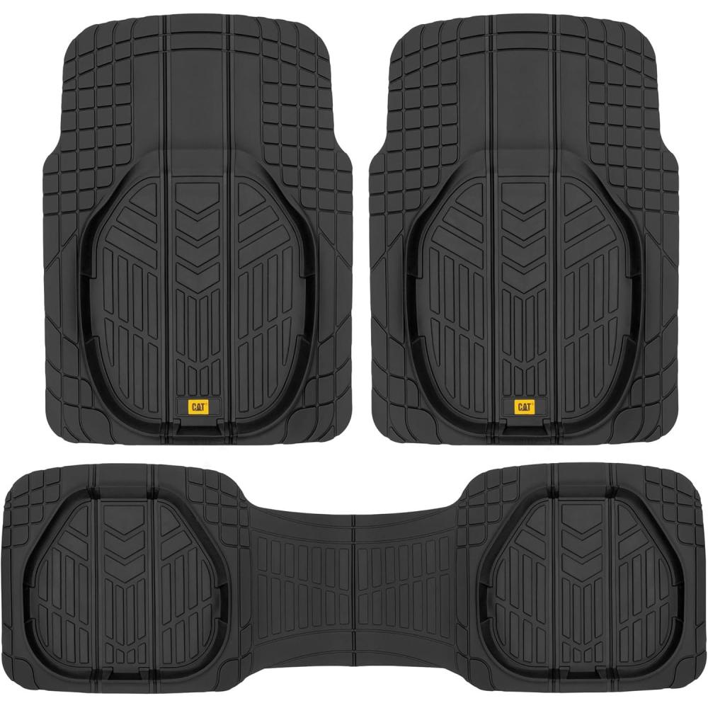 imageCat Car Floor Mats for Trucks Cars Reservoir Deep Dish AllWeather Car Mats Waterproof Automotive Floor Liners for Cars Trucks SUV Universal Car Accessories Black