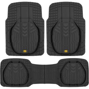 Cat Car Floor Mats for Trucks, Cars – Reservoir Deep Dish All-Weather Car Mats, Waterproof Automotive Floor Liners for Cars Trucks SUV, Universal Car Accessories, Black