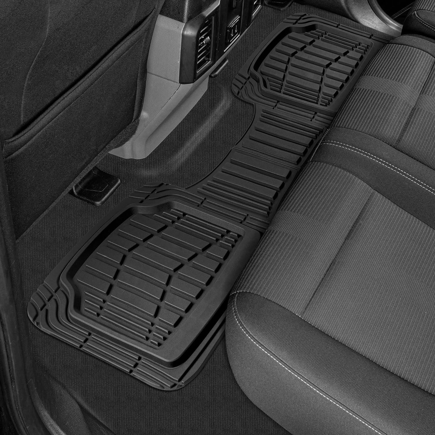 imageCat MeshFlex Automotive Seat CoversFloor Mats for Cars Trucks and SUVs Black Car Seat Covers Truck Seat Protectors with Black Honeycomb Trim with Rubber Heavy Duty Floor Mats