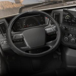 Cat® ErgoDrive Car Steering Wheel Cover with Light Gray Grip, Standard 15 inch Size, Durable and Comfortable with Advanced Grip, Black Faux Leather Steering Wheel Cover for Auto Truck Van SUV(Black BigGrip)