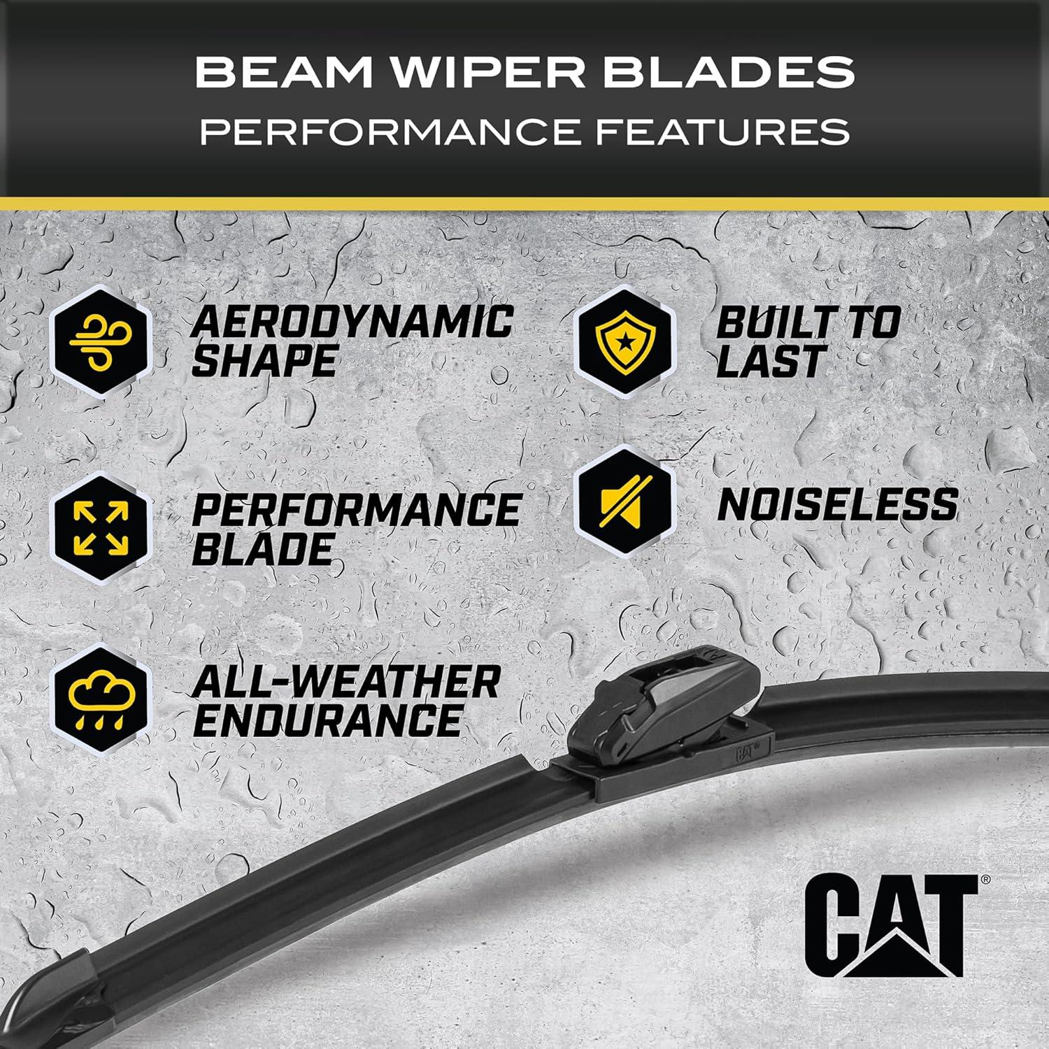 image:imageCAT C20 Wiper Blades 2Pack Front or Rear Wiper Blades for Cars SUVs Trucks Direct OEM Replacement Heavy Duty StreakFree All Seasons Silent Crystal Clear Easy Installation 22 2226 20 14