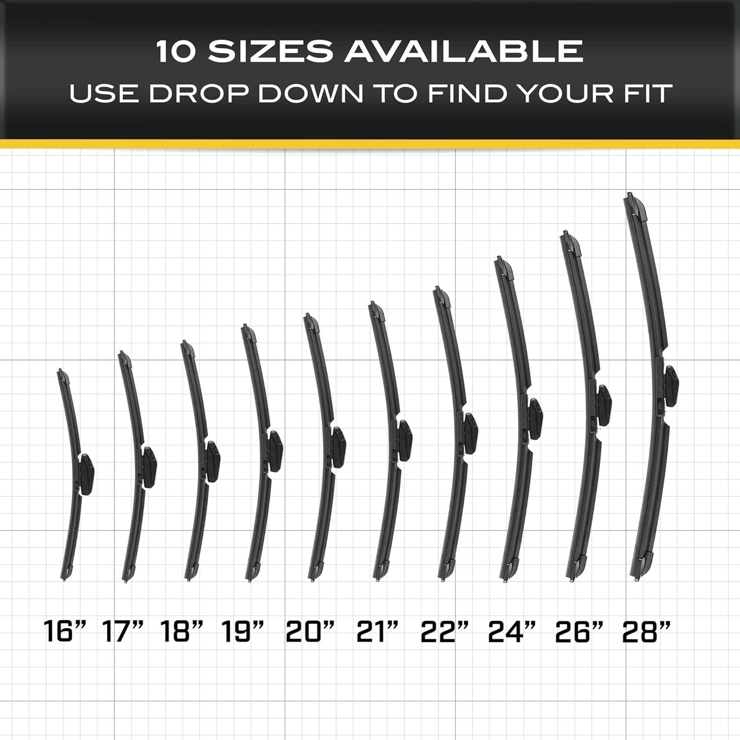 image:imageCAT C20 Wiper Blades 2Pack Front or Rear Wiper Blades for Cars SUVs Trucks Direct OEM Replacement Heavy Duty StreakFree All Seasons Silent Crystal Clear Easy Installation 22 2224 20