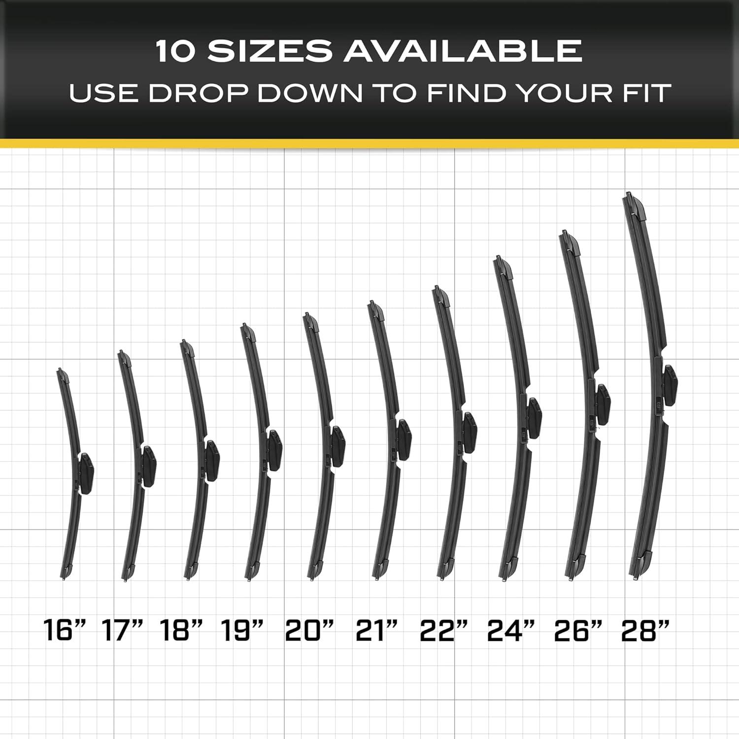 image:imageCAT C20 Wiper Blades 2Pack Front or Rear Wiper Blades for Cars SUVs Trucks Direct OEM Replacement Heavy Duty StreakFree All Seasons Silent Crystal Clear Easy Installation 22 2222 21