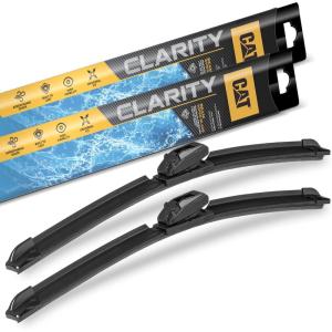 CAT C2.0 Wiper Blades (2-Pack), Front or Rear Wiper Blades for Cars SUVs Trucks, Direct OEM Replacement, Heavy Duty Streak-Free All Seasons Silent Crystal Clear Easy Installation – 22″ + 22″(26″ + 20″)