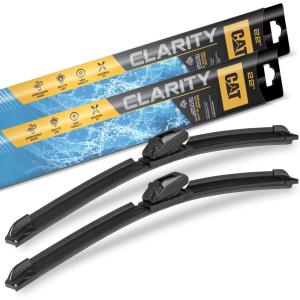 CAT C2.0 Wiper Blades (2-Pack), Front or Rear Wiper Blades for Cars SUVs Trucks, Direct OEM Replacement, Heavy Duty Streak-Free All Seasons Silent Crystal Clear Easy Installation – 22″ + 22″(22″ + 22″)